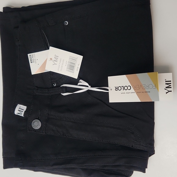 YMI Black Wide Leg Pants High-Rise Waist Forever Color - Picture 4 of 11